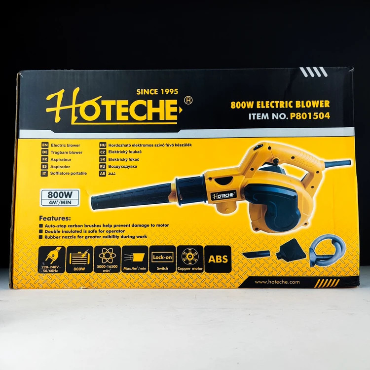 بلوور - جت فن برقی - دمنده و مکنده باد - خزان روب - فوتک 800 وات - برند اصلی Hoteche هوتچ (801504)