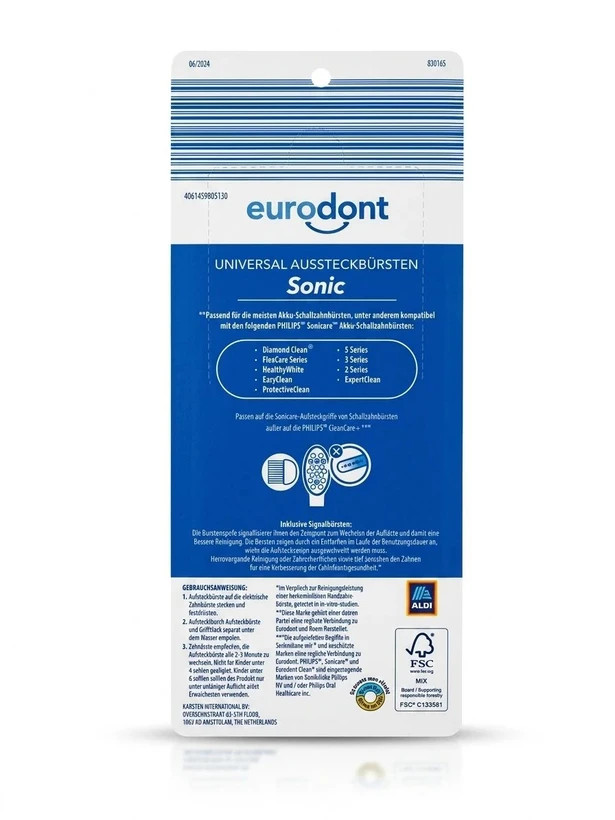 سری یدک مسواک برقی فیلیپس سونیکر Eurodont Sonic پک ۴ عددی